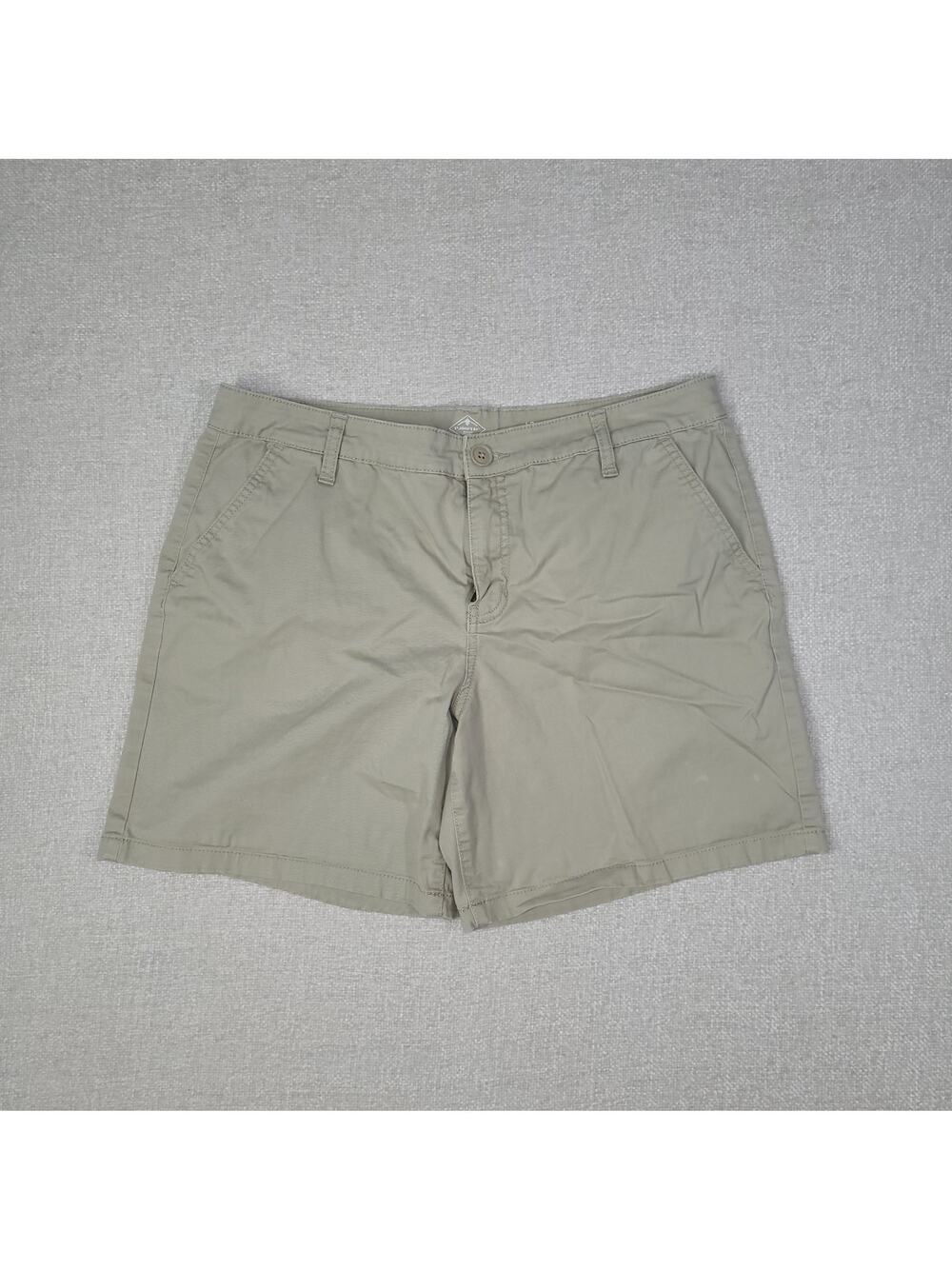 St. Johns Bay Stretch shorts Size 12 womens ladies Lt Khaki Pre-owned